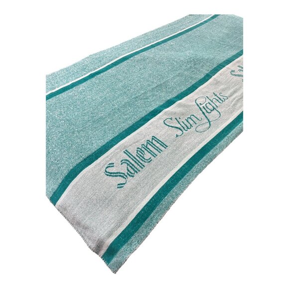 Salem Slim Lights Vintage Turquoise Beach Towel 62 x 27 Advertising Promo - Picture 2 of 4